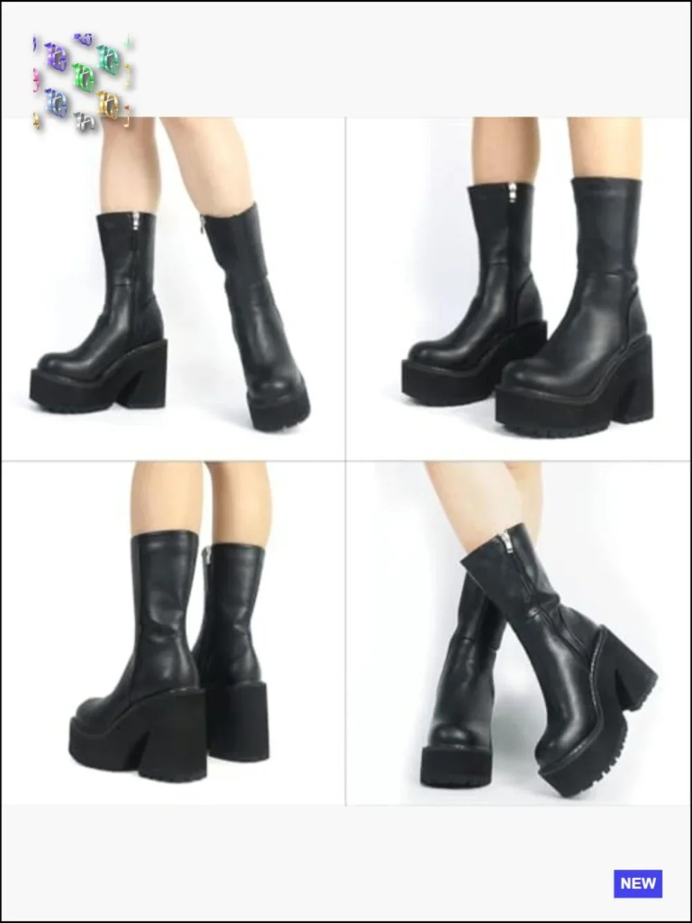 Chunky Heel Platform Ankle Boots Fashion Work Combat Punk Booties Lace Up Side